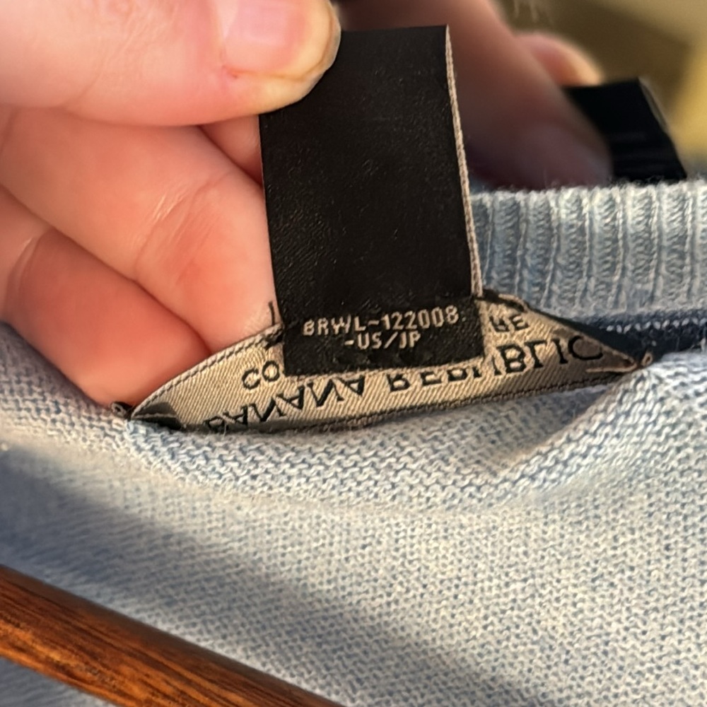 Light blue cotton/cashmere sweater, XL - Picture 5 of 7